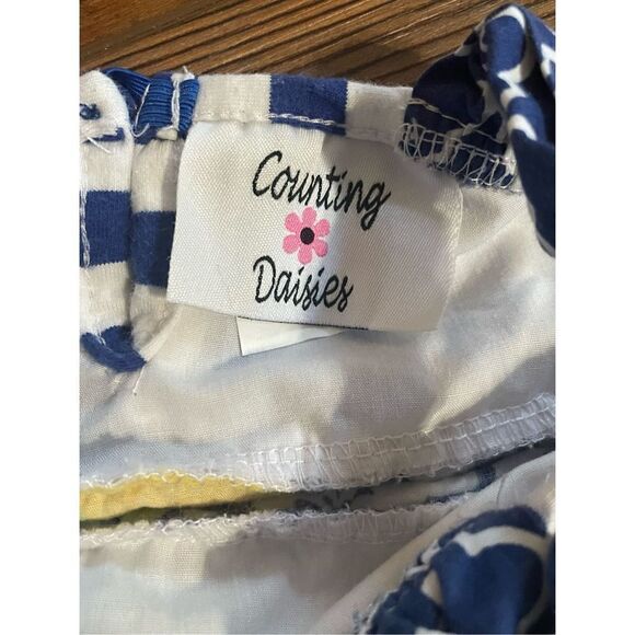 Counting Daisies baby girl blue/ yellow romper 9 months - Picture 3 of 6